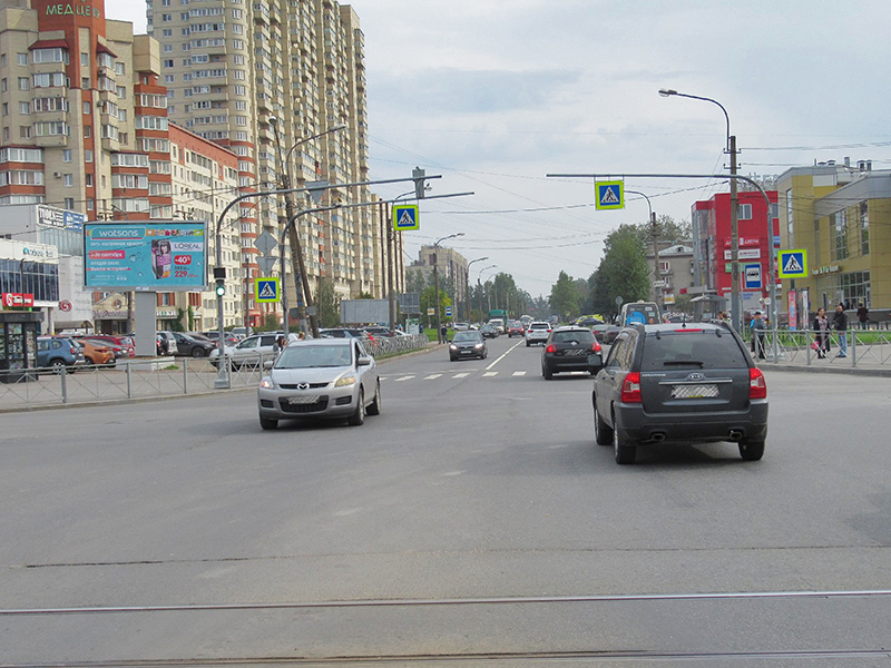 Фотография рекламного носителя, тип: Билборд 3x6, адрес: Караваевская ул., д.24, корп.1 Х Прибрежная ул., Санкт-Петербург, Россия. Сторона B №169064