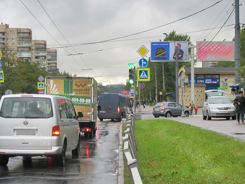 Фотография рекламного носителя, тип: Билборд 3x6, адрес: Революции ш., д.33, корп.1 Х Маршала Тухачевского ул., Санкт-Петербург, Россия. Сторона А1 №165037