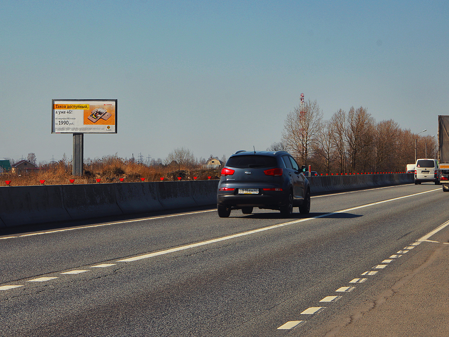 Фотография рекламного носителя, тип: Билборд 3x6, адрес: Московское ш., 34 200м, Ленинградская область, Россия. Сторона Б №176314