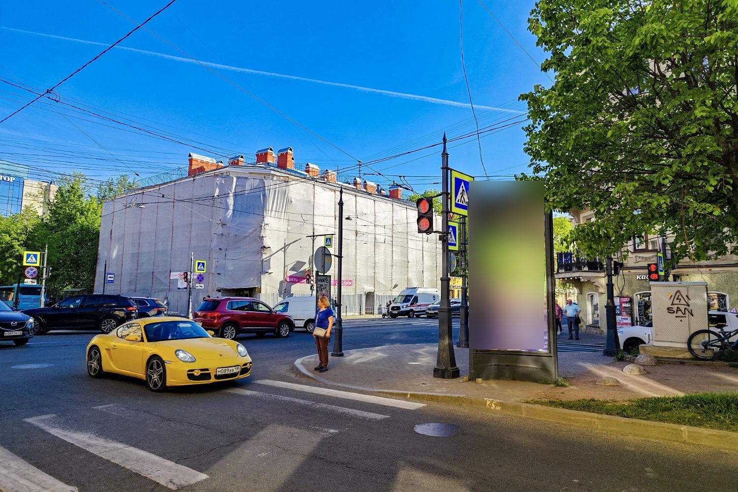 Фотография рекламного носителя, тип: Пиллар 3x1.4, адрес: Средний пр-т. Х 17-я линия, д.32, Санкт-Петербург, Россия. Сторона С №541741