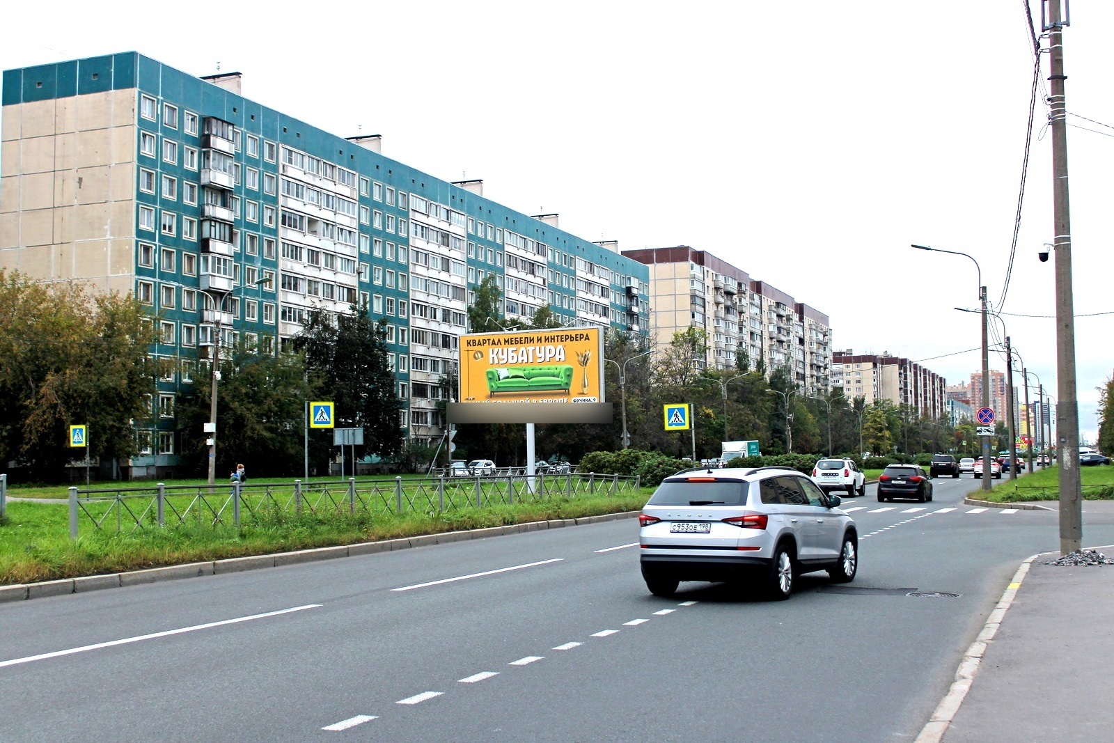 Фотография рекламного носителя, тип: Билборд 3x6, адрес: Королева ул., д.42 Х Долгоозерная ул., Санкт-Петербург, Россия. Сторона А2 №106335