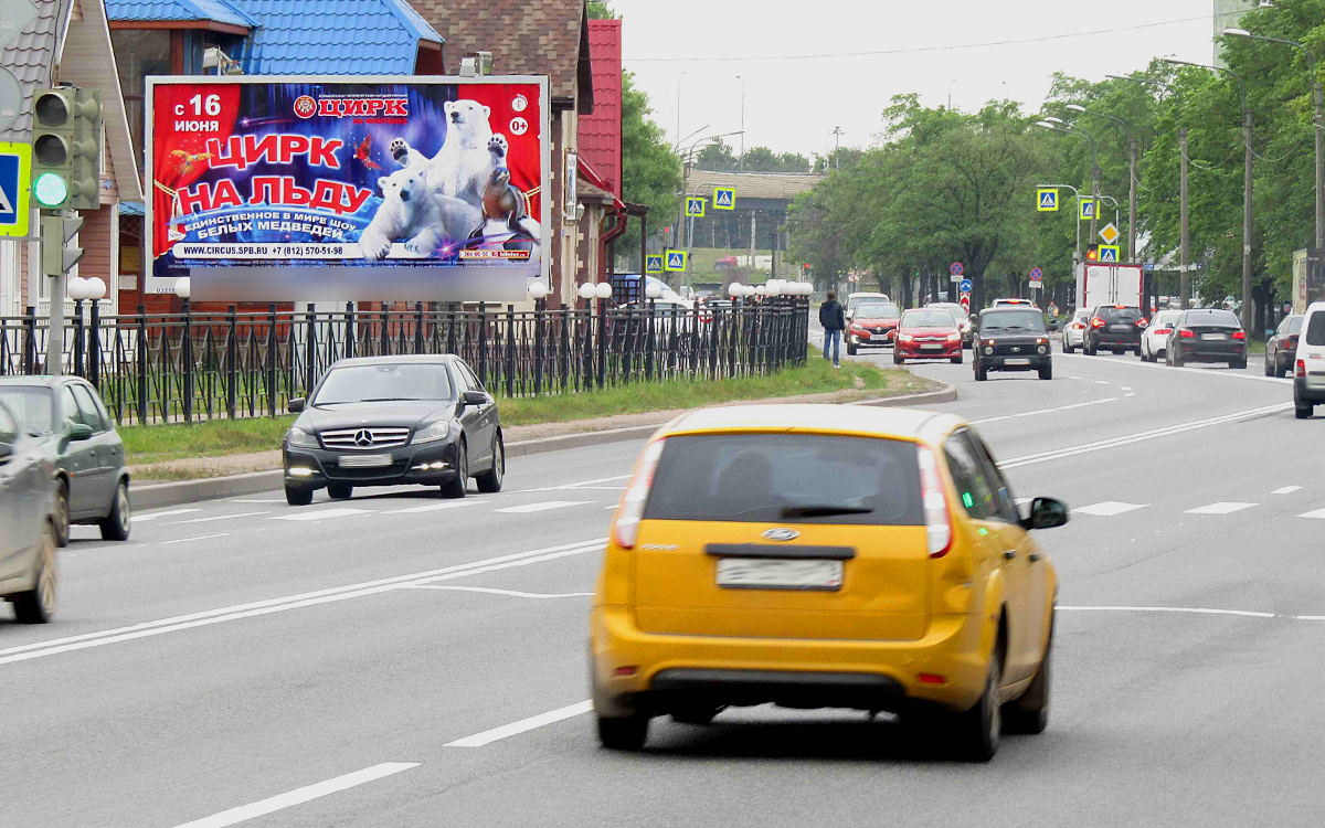 Фотография рекламного носителя, тип: Билборд 3x6, адрес: Народного Ополчения пр-т., д.71, Санкт-Петербург, Россия. Сторона B №171492