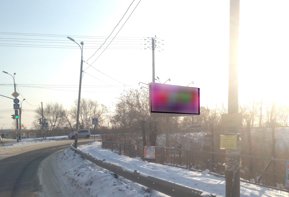 Фотография рекламного носителя, тип: Билборд 3x6, адрес: Суворова ул., д.73Б X 60 лет Октября пр-т., Хабаровск, Хабаровский край, Россия. Сторона С №1339224