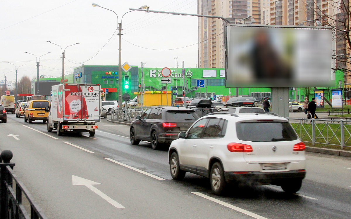Фотография рекламного носителя, тип: Билборд 3x6, адрес: Савушкина ул., д.118 Х Яхтенная ул., Санкт-Петербург, Россия. Сторона A №171795