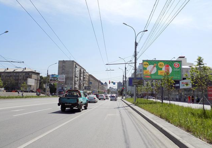 Фотография рекламного носителя, тип: Билборд 3x6, адрес: Вокзальная магистраль, д.10/1, Новосибирск, Новосибирская область, Россия. Сторона A1-A3 №188844