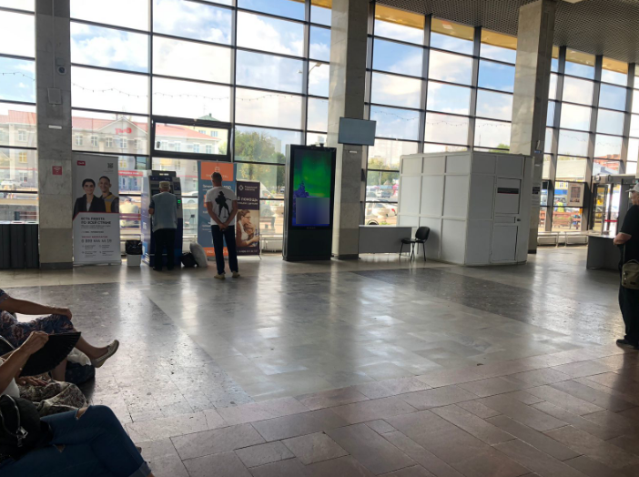 Фотография рекламного носителя, тип: Видеоэкран, адрес: ЖД вокзал «Пенза-1», Привокзальная пл., д.1, Пенза, Пензенская область, Россия. Сторона/вариант А №1326396