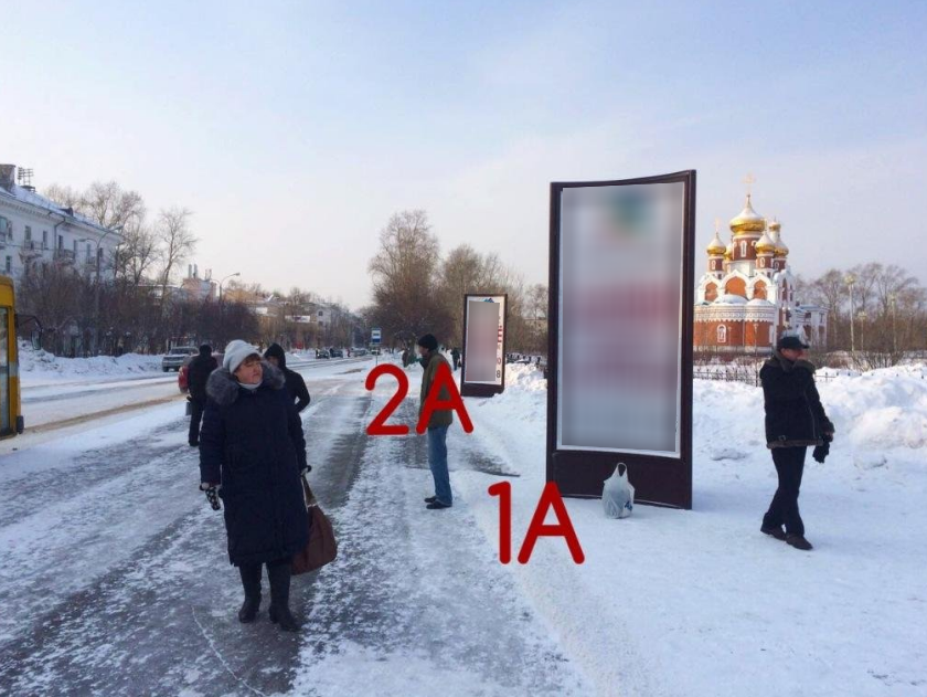 Фотография рекламного носителя, тип: Пиллар 3x1.4, адрес: Советская ул., д.1, поз.1, Комсомольск-на-Амуре, Хабаровский край, Россия. Сторона 1А №1370476