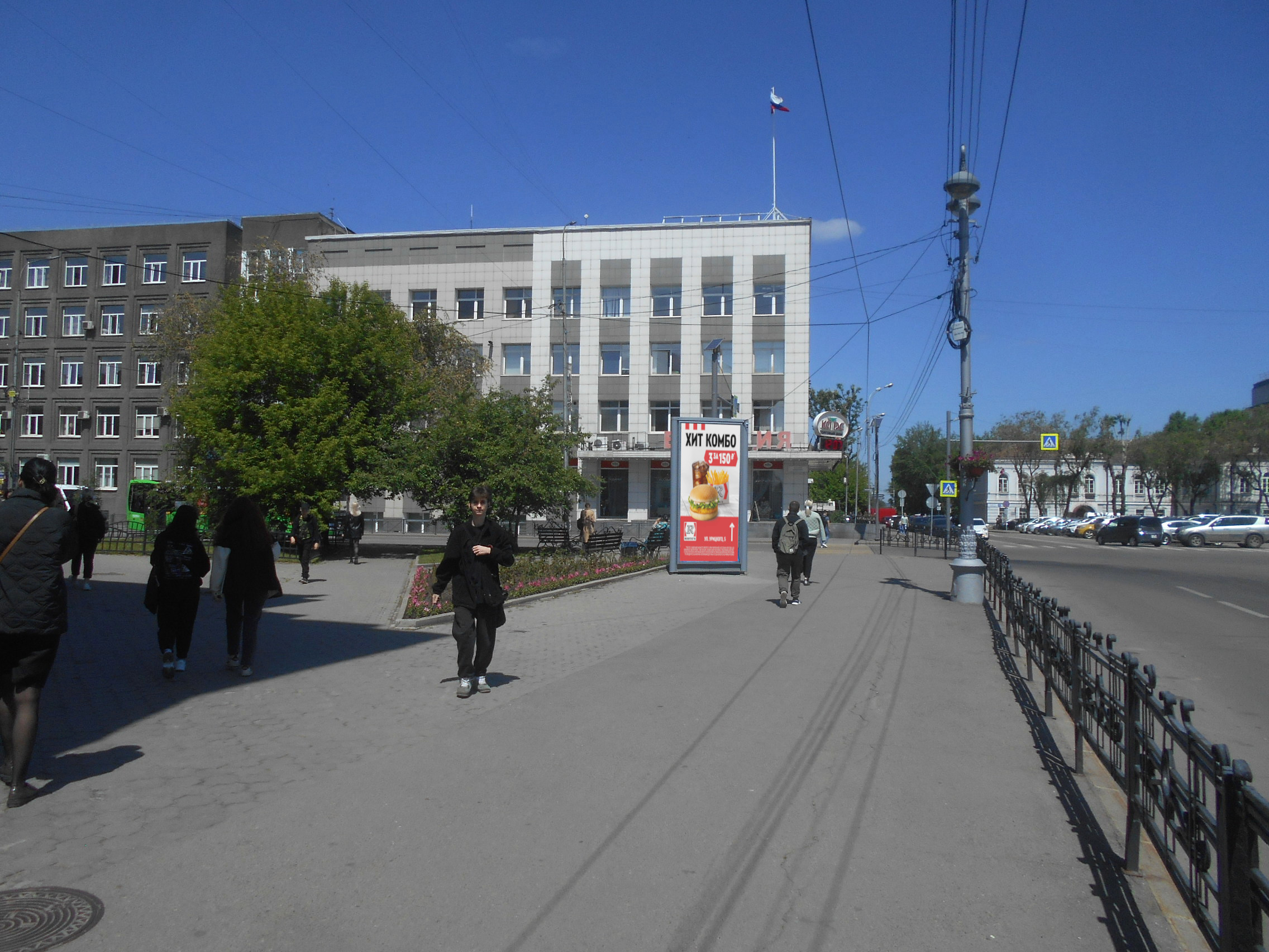 Фотография рекламного носителя, тип: Пиллар 3x1.4, адрес: Ленина ул. Х Чкалова ул., поз.1, Иркутск, Иркутская область, Россия. Сторона Б №1077800