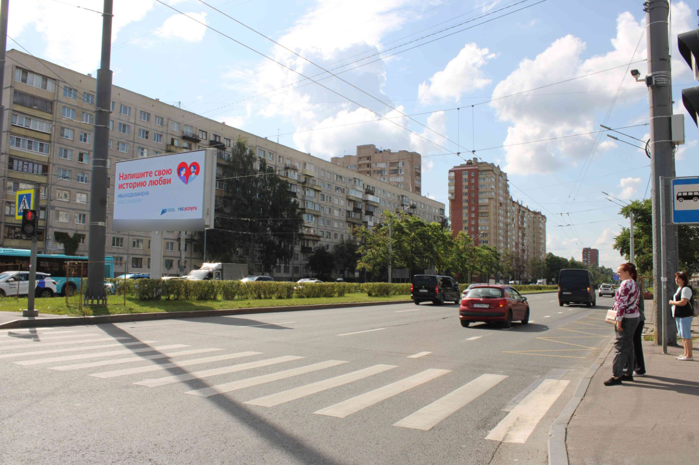 Фотография рекламного носителя, тип: Билборд 3x6, адрес: Светлановский пр-т., д.107 Х Просвещения пр-т., Санкт-Петербург, Россия. Сторона А51 №120943