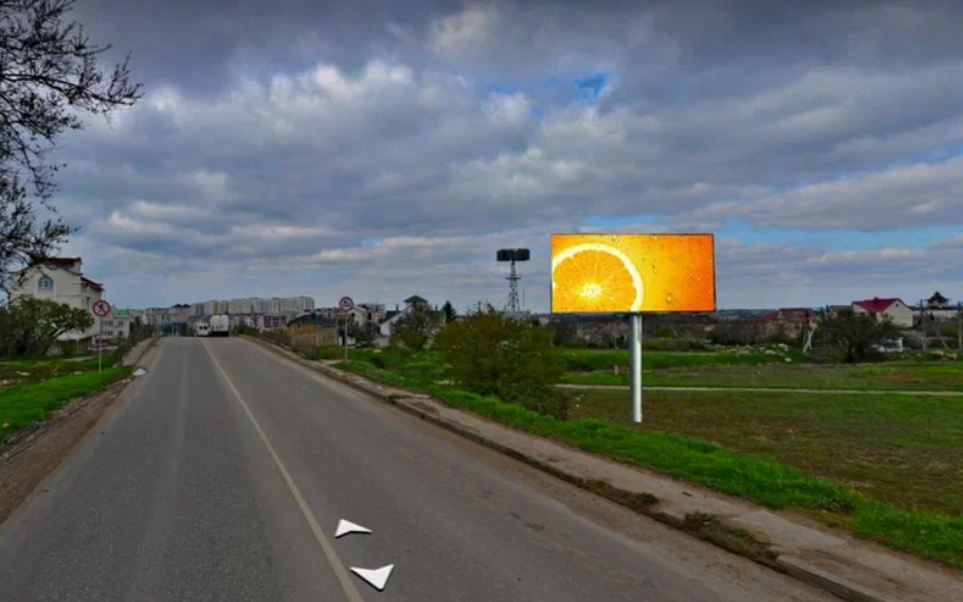 Фотография рекламного носителя, тип: Билборд 3x6, адрес: Монастырское ш. X Фиолентовское ш., поз.1, Севастополь, Россия. Сторона A №1329799