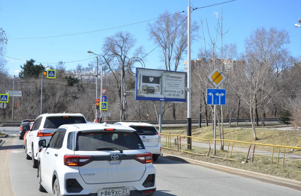 Фотография рекламного носителя, тип: Билборд 3x6, адрес: Волочаевская ул. Х Слободская ул., Хабаровск, Хабаровский край, Россия. Сторона А №971316