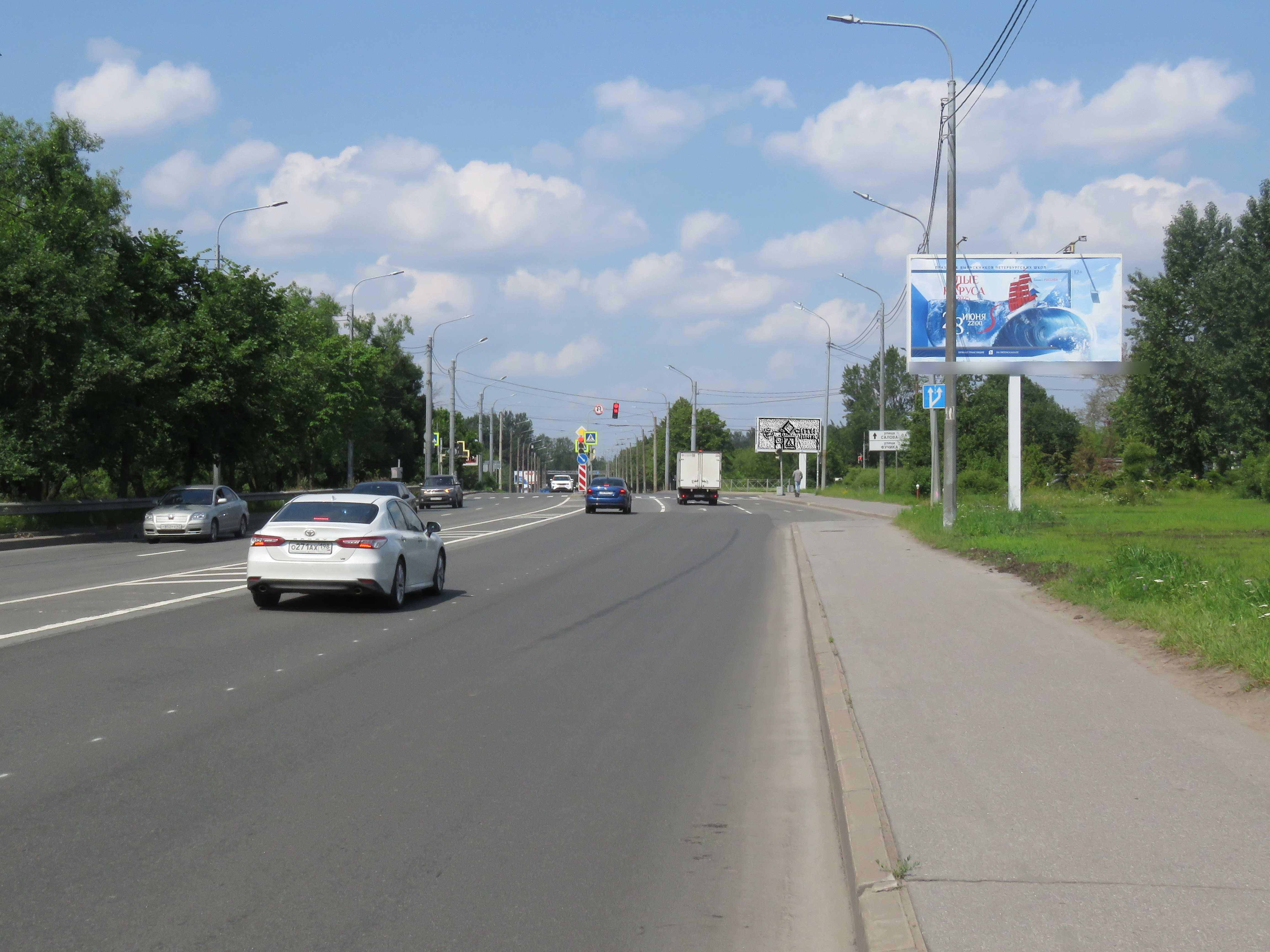 Фотография рекламного носителя, тип: Билборд 3x6, адрес: Белградская ул., д.4, корп.2, Санкт-Петербург, Россия. Сторона А1 №632037