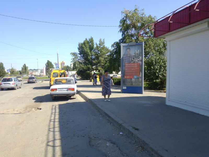 Фотография рекламного носителя, тип: Пиллар 3x1.4, адрес: 8-ой Воздушной Армии ул. Х Землячки ул., Волгоград, Волгоградская область, Россия. Сторона A №82890