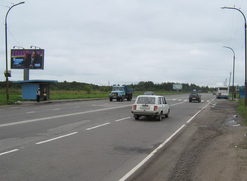 Фотография рекламного носителя, тип: Билборд 3x6, адрес: Волхов г., автомост, левый, Ленинградская область, Россия. Сторона Б №131680