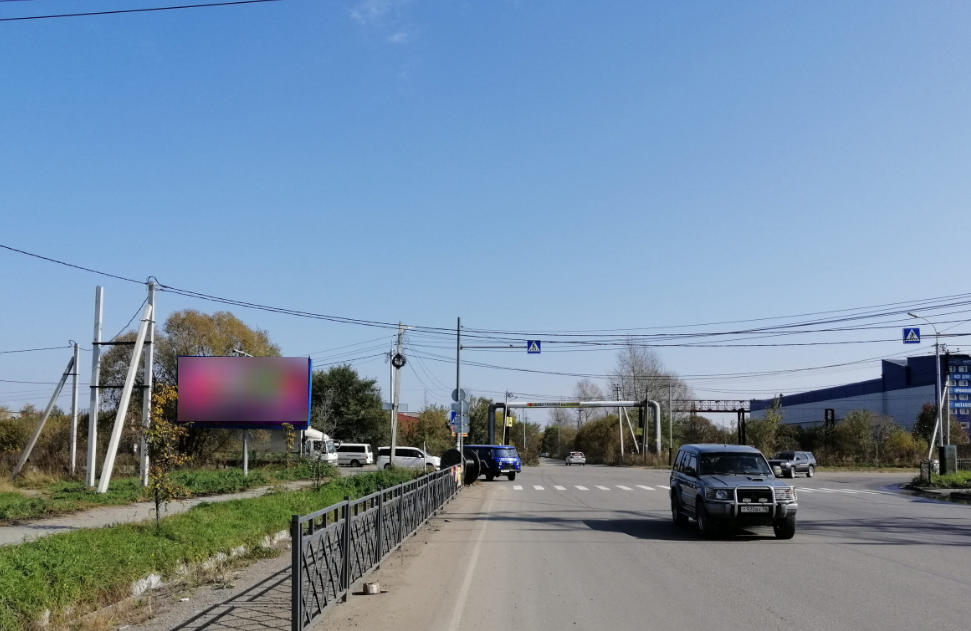 Фотография рекламного носителя, тип: Билборд 3x6, адрес: Суворова ул. X Сидоренко ул., поз.1, Хабаровск, Хабаровский край, Россия. Сторона Б №1339229