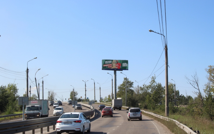 Фотография рекламного носителя, тип: Суперсайт 4x12, адрес: Иннокентьевский мост, поз.1, Иркутск, Иркутская область, Россия. Сторона А №85521