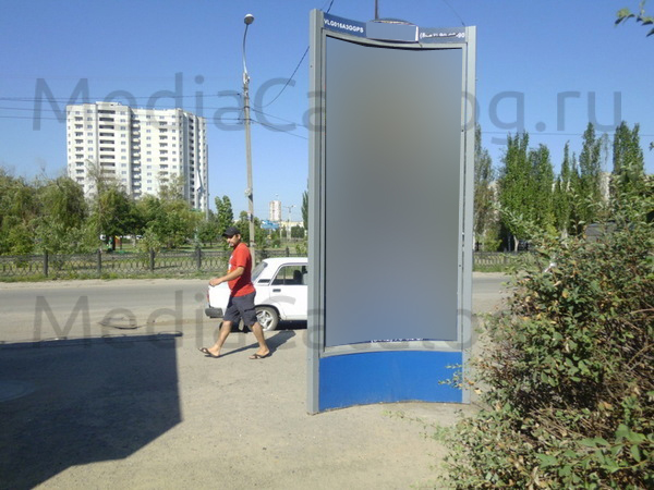 Фотография рекламного носителя, тип: Пиллар 3x1.4, адрес: 8-ой Воздушной Армии ул. Х Землячки ул., Волгоград, Волгоградская область, Россия. Сторона С №82892