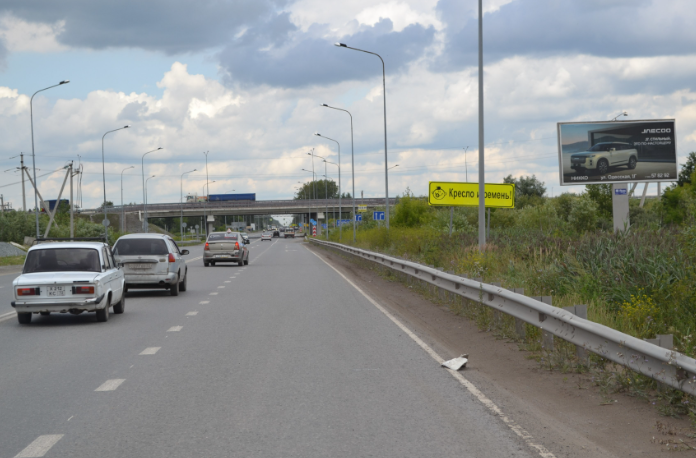 Фотография рекламного носителя, тип: Билборд 3x6, адрес: Велижанский тракт, 6 000м, поз.2, Тюмень, Тюменская область, Россия. Сторона А №974431