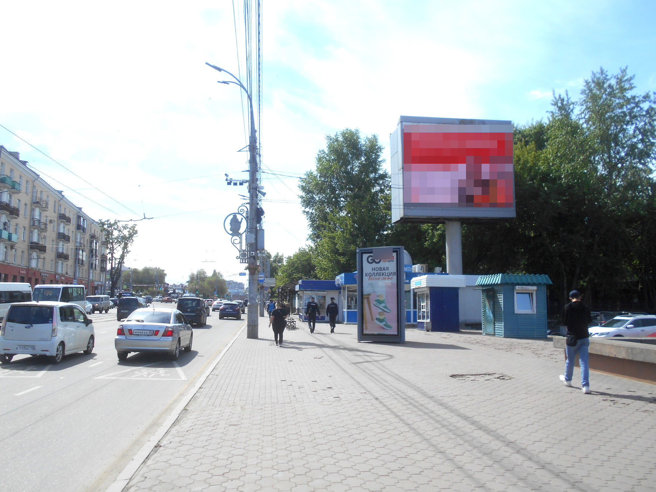 Фотография рекламного носителя, тип: Пиллар 3x1.4, адрес: Ленина ул., поз.2, Иркутск, Иркутская область, Россия. Сторона А1 №1077796