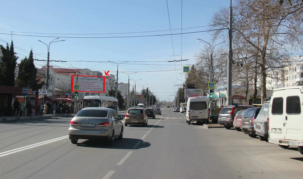 Фотография рекламного носителя, тип: Билборд 3x6, адрес: Октябрьской Революции пр-т., ост. Юмашева, Севастополь, Россия. Сторона Б №364894