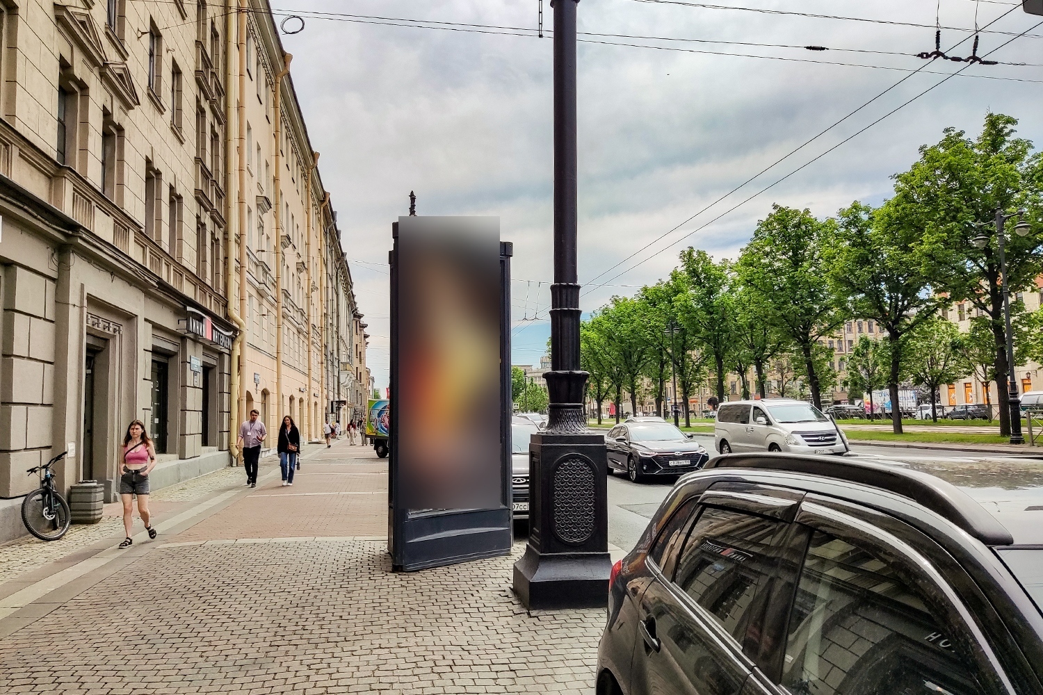 Фотография рекламного носителя, тип: Пиллар 3x1.4, адрес: Московский пр-т., д.132 Х Заставская ул., Санкт-Петербург, Россия. Сторона Б №542046