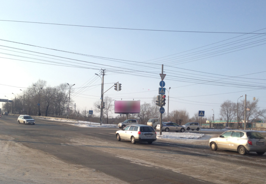 Фотография рекламного носителя, тип: Билборд 3x6, адрес: Суворова ул., д.73Б X 60 лет Октября пр-т., Хабаровск, Хабаровский край, Россия. Сторона А №1339222