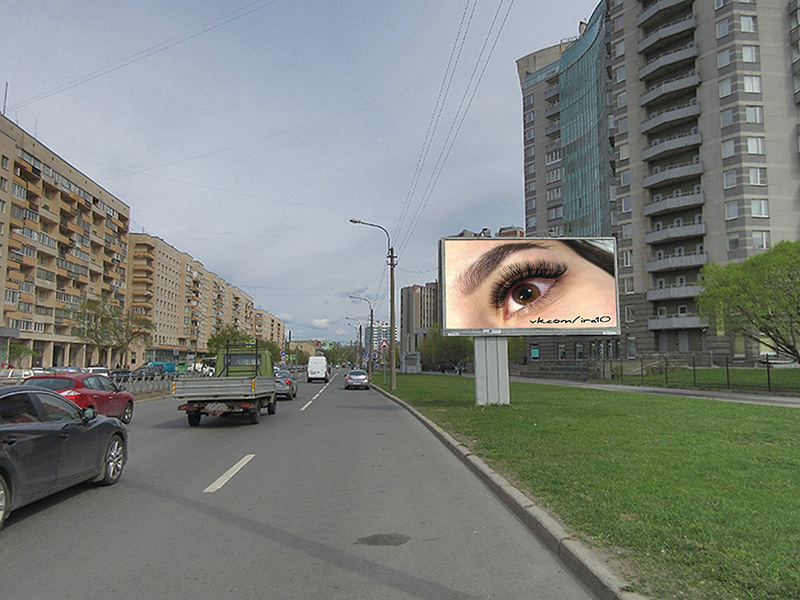 Фотография рекламного носителя, тип: Билборд 3x6, адрес: Одоевского ул., д.28, Санкт-Петербург, Россия. Сторона А №164267