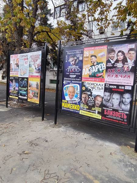 Фотография рекламного носителя, тип: Афиша 1.75x1.8, адрес: Чернышевского Н. Г. ул., д.109 Х Шелковичная ул., Саратов, Саратовская область, Россия. Сторона A №1384449