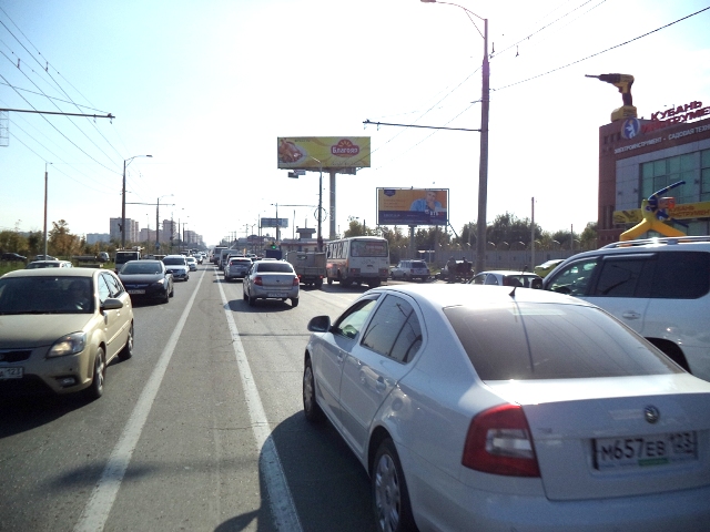 Фотография рекламного носителя, тип: Билборд 3x6, адрес: Дзержинского ул., д.165 Х Грибоедова ул., Краснодар, Краснодарский край, Россия. Сторона A1-A3 №234321