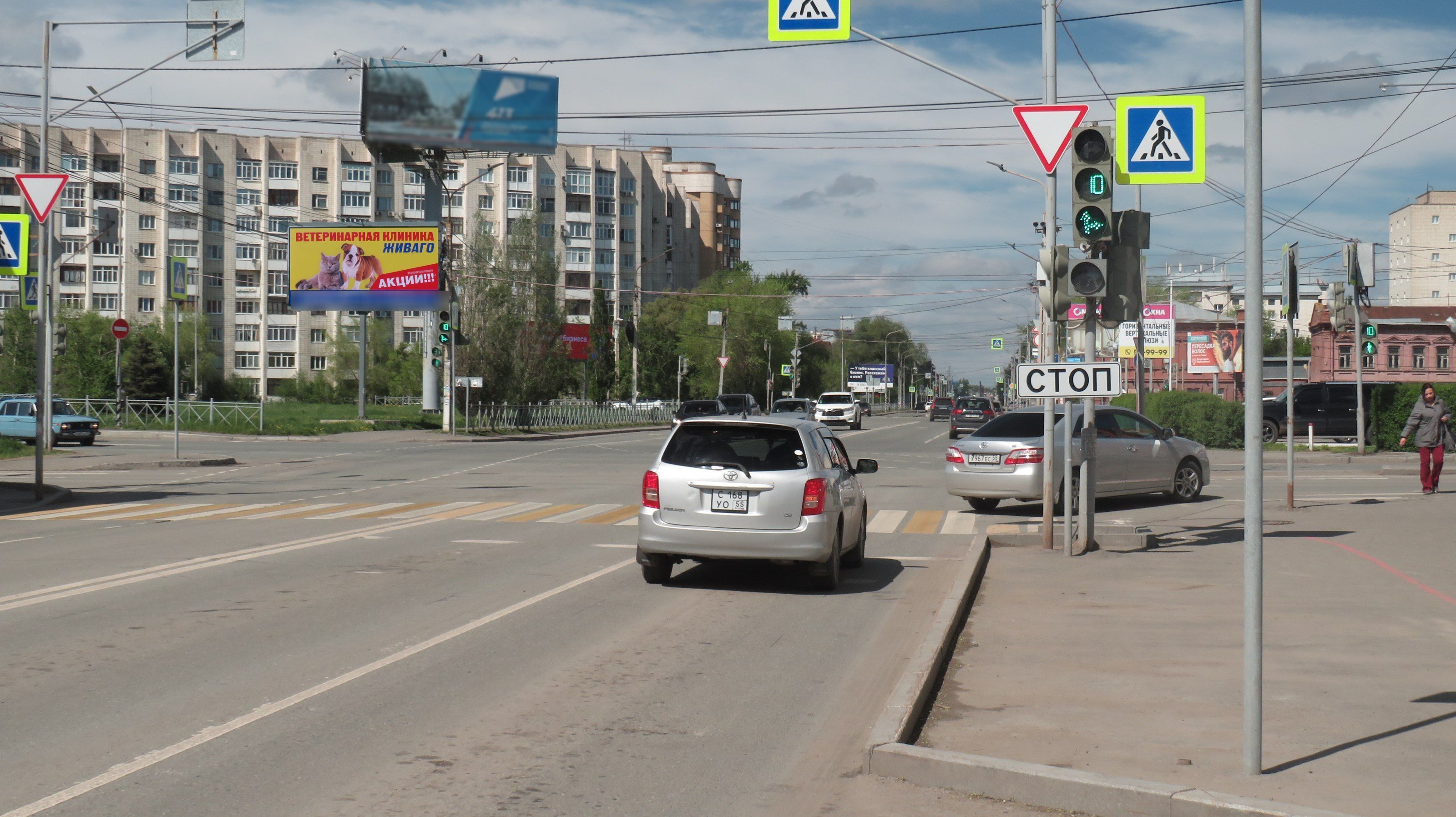 Фотография рекламного носителя, тип: Билборд 3x6, адрес: Орджоникидзе ул. Х Фрунзе ул., д.47 н-в, Омск, Омская область, Россия. Сторона Б1 №1376891