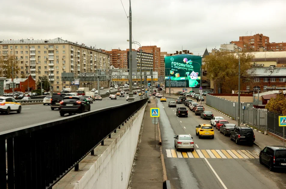 Фотография рекламного носителя, тип: Медиафасад, адрес: Спартаковская пл., д.14, стр.1, Москва, Россия. Сторона A120 №1383081