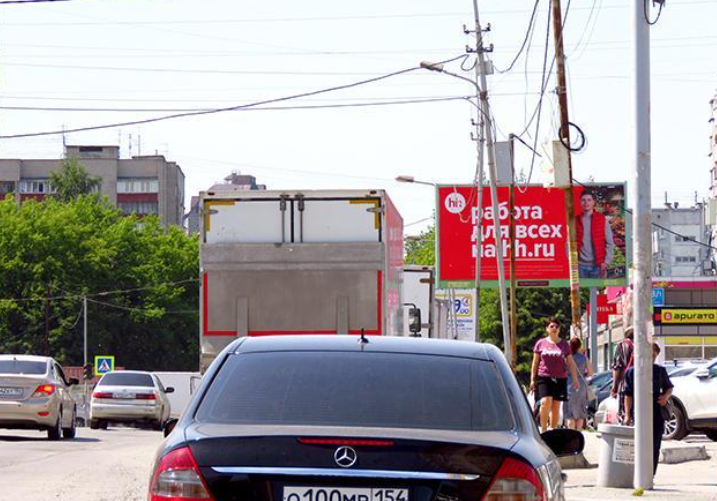 Фотография рекламного носителя, тип: Билборд 3x6, адрес: Кропоткина ул., д.263, Новосибирск, Новосибирская область, Россия. Сторона А №193301