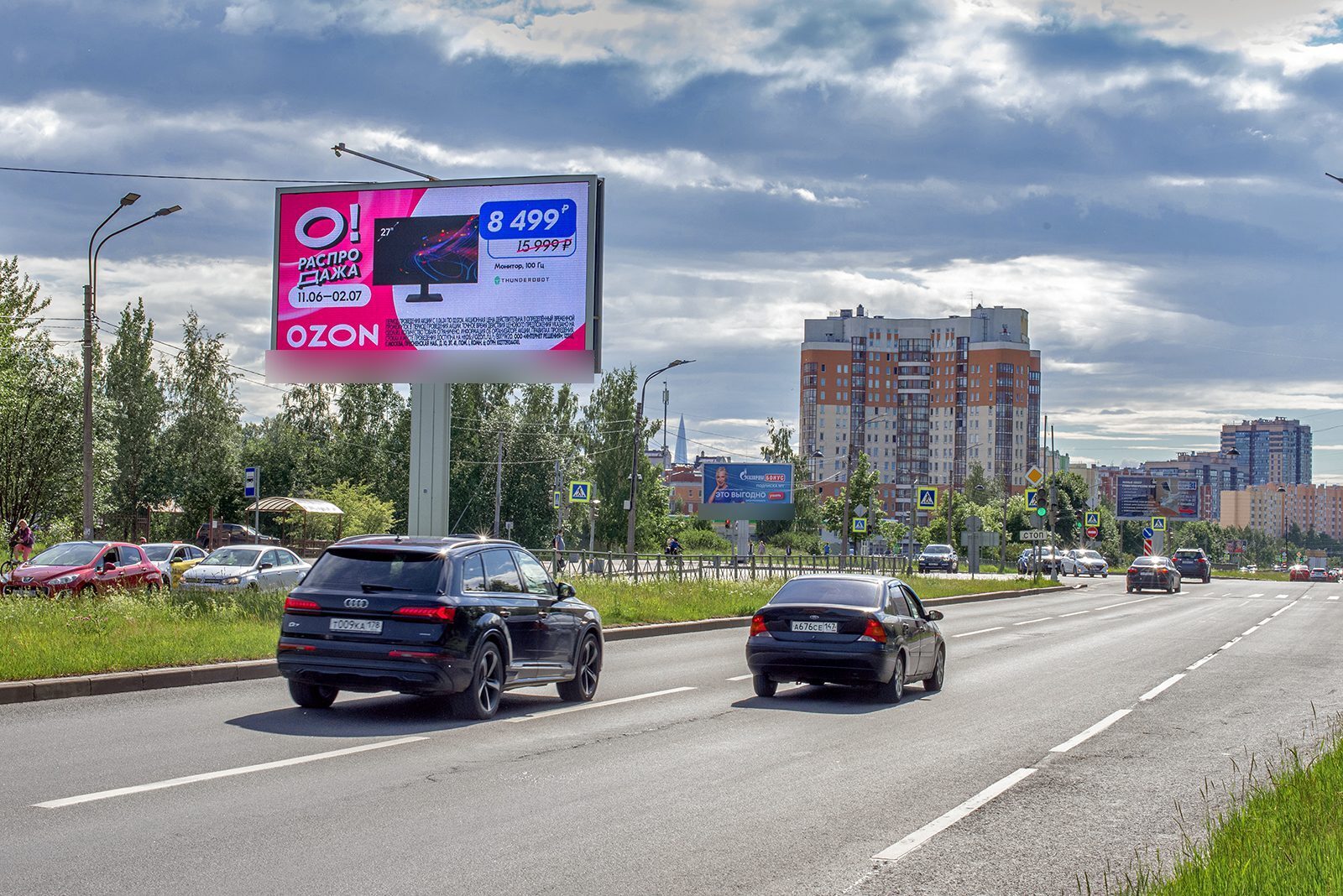 Фотография рекламного носителя, тип: Билборд 3x6, адрес: Вербная ул., д.20 Х Новоколомяжский пр-т., Санкт-Петербург, Россия. Сторона A1-А10 №169363