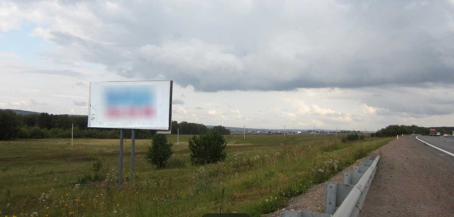 Фотография рекламного носителя, тип: Билборд 3x6, адрес: М-53 а/д., 788 500м, Красноярский край, Россия. Сторона Б №1361767