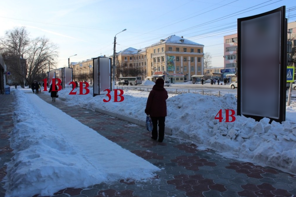Фотография рекламного носителя, тип: Пиллар 3x1.4, адрес: Ленина пр-т., д.9, поз.4, Комсомольск-на-Амуре, Хабаровский край, Россия. Сторона 4В №1370198