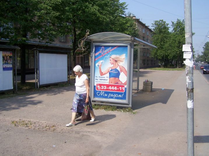 Фотография рекламного носителя, тип: Остановка 1.8x1.2, адрес: Седова ул., д.35, Санкт-Петербург, Россия. Сторона Б №130479