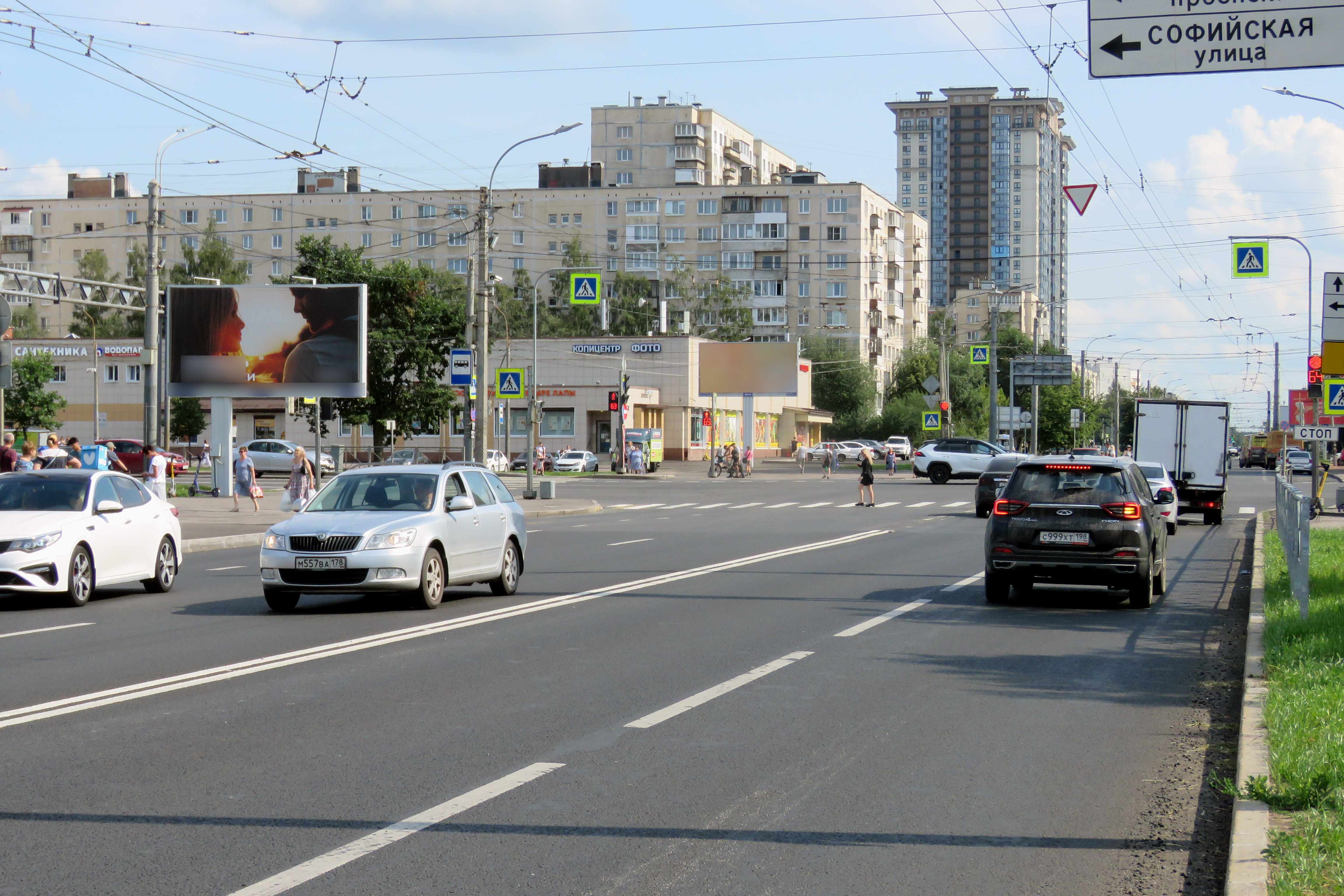 Фотография рекламного носителя, тип: Билборд 3x6, адрес: Будапештская ул., д.92 Х Дунайский пр-т., Санкт-Петербург, Россия. Сторона Б №118556