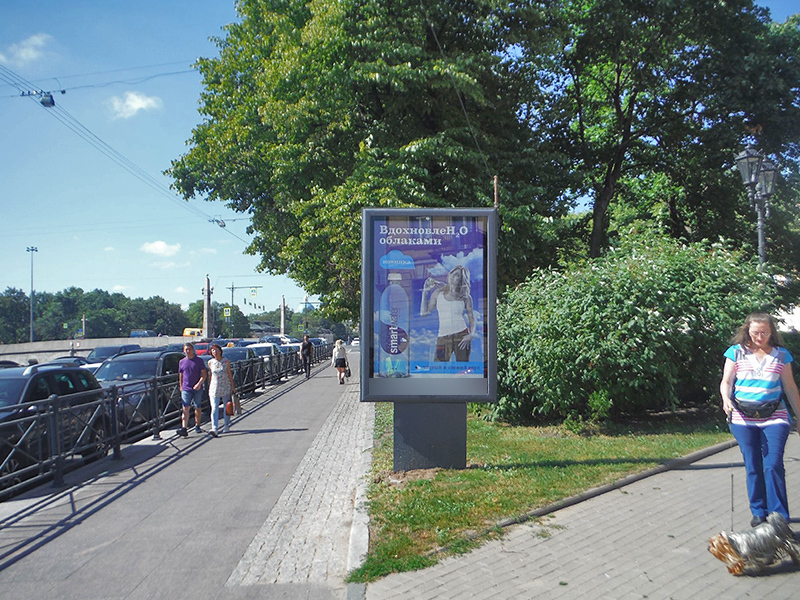 Фотография рекламного носителя, тип: Ситиформат 1.8x1.2, адрес: Фонтанки наб., д.109 Х Московский пр-т., Санкт-Петербург, Россия. Сторона В №164162