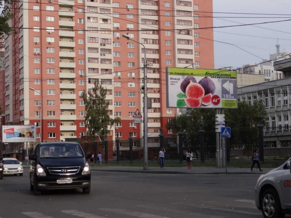 Фотография рекламного носителя, тип: Билборд 3x6, адрес: Орджоникидзе ул. Х Каменская ул., Новосибирск, Новосибирская область, Россия. Сторона A №184428