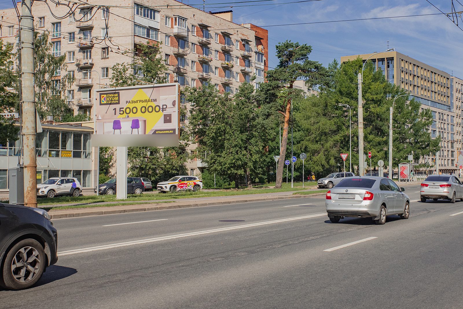 Фотография рекламного носителя, тип: Билборд 3x6, адрес: Тореза пр-т., д.46, Санкт-Петербург, Россия. Сторона В №164410
