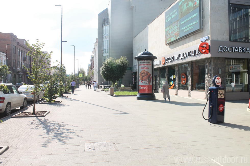 Фотография рекламного носителя, тип: Пиллар 3x1.4, адрес: Мира пр-т., д.60 Х Сурикова ул., Красноярск, Красноярский край, Россия. Сторона А №159540