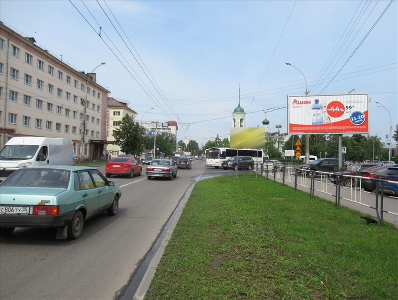 Фотография рекламного носителя, тип: Билборд 3x6, адрес: Мира ул. Х Предтеченская ул., Вологда, Вологодская область, Россия. Сторона А1-А3 №110827
