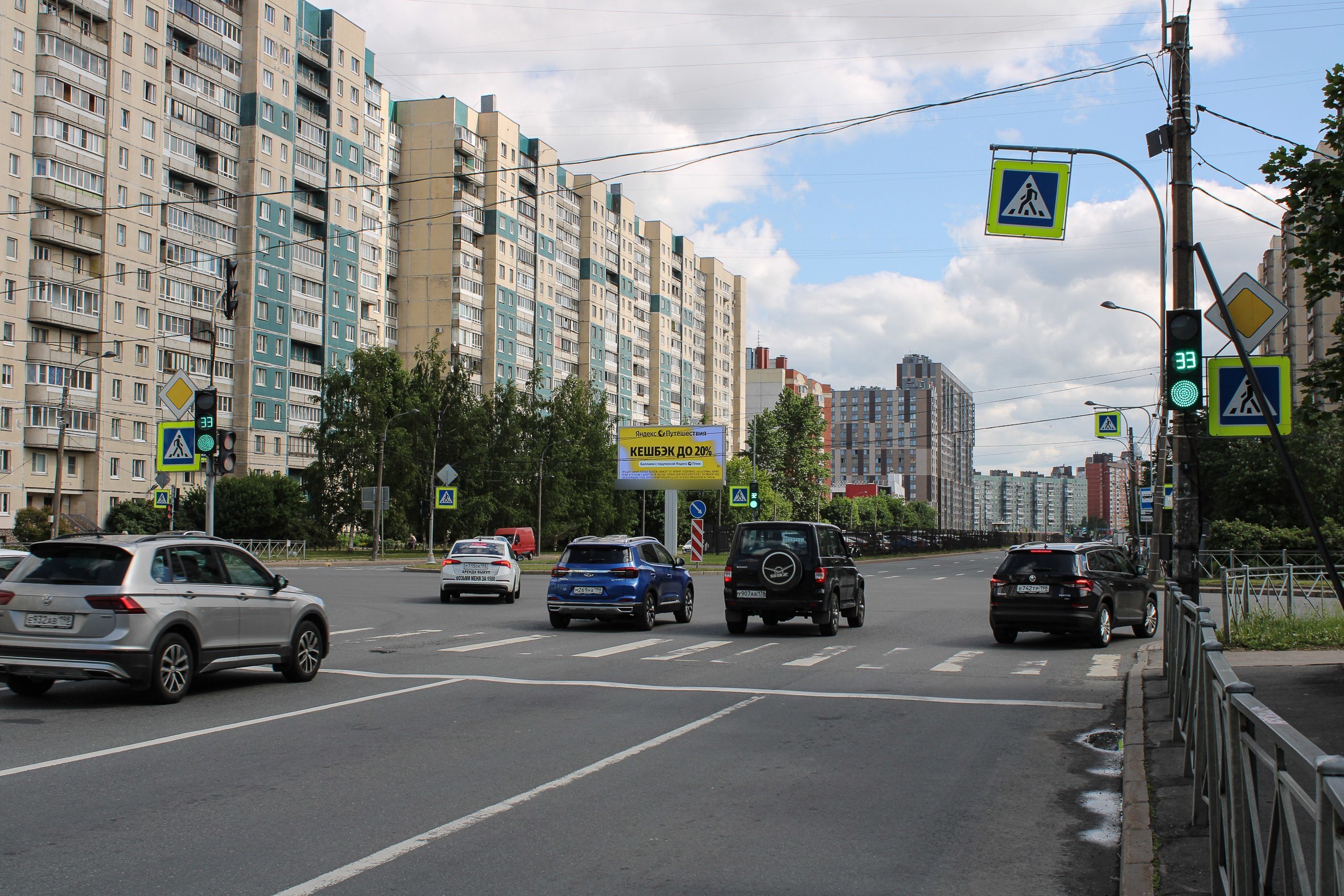 Фотография рекламного носителя, тип: Билборд 3x6, адрес: Хошимина ул. Х Композиторов ул., Санкт-Петербург, Россия. Сторона А1 №106372