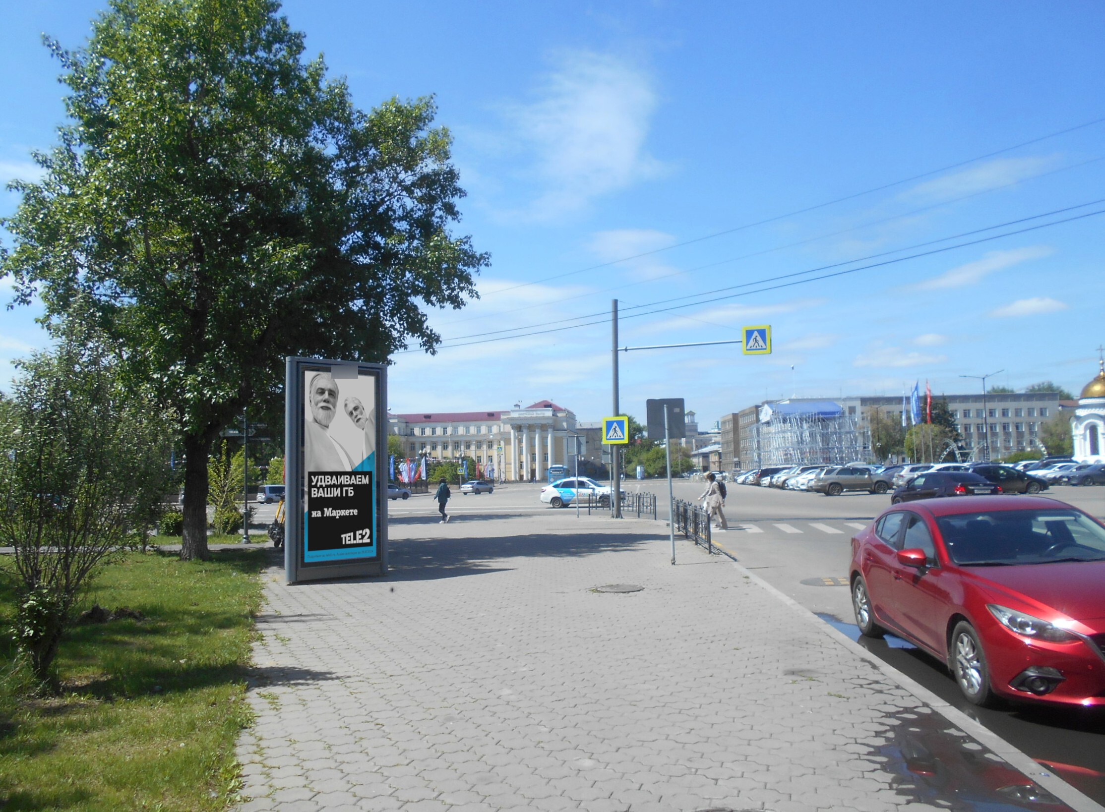 Фотография рекламного носителя, тип: Пиллар 3x1.4, адрес: Сухэ-Батора ул., поз.1, Иркутск, Иркутская область, Россия. Сторона Б №85265