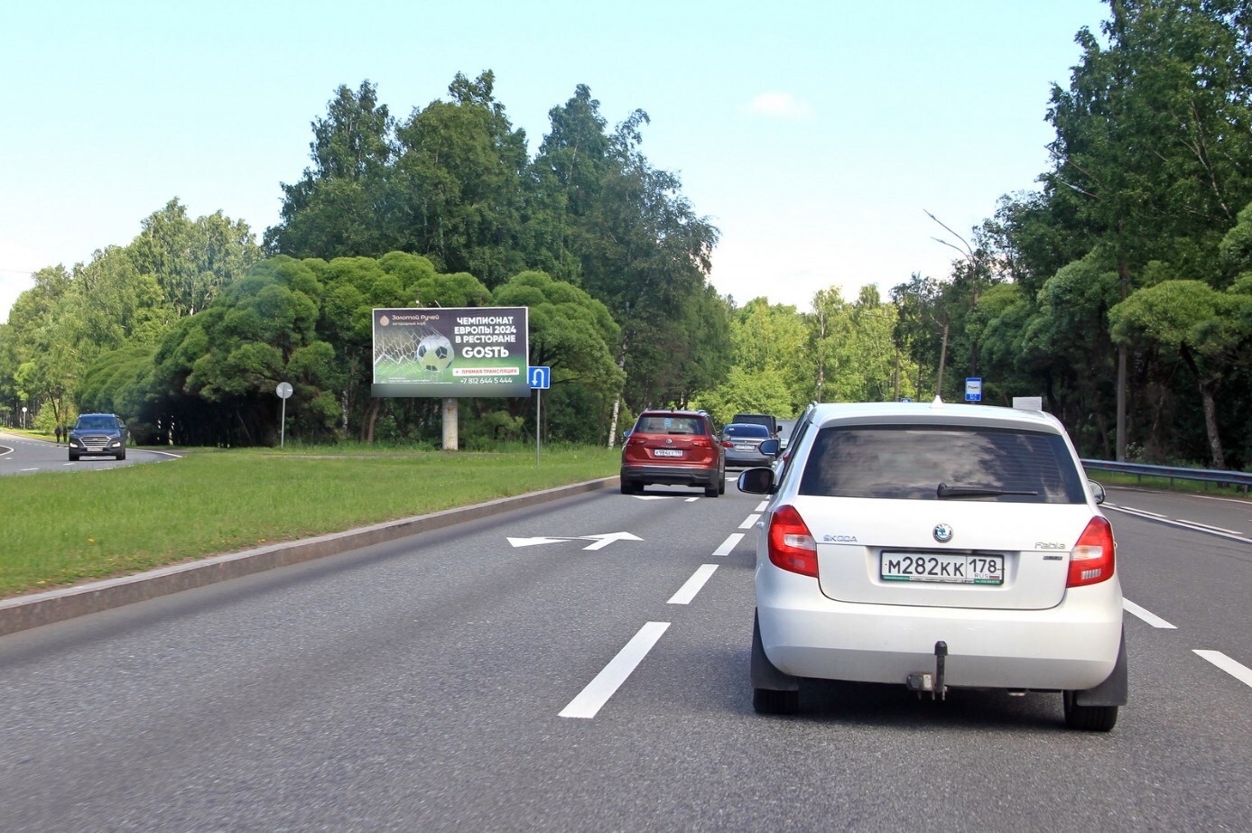 Фотография рекламного носителя, тип: Билборд 3x6, адрес: Приморское ш., д.315, Санкт-Петербург, Россия. Сторона А1 №108969