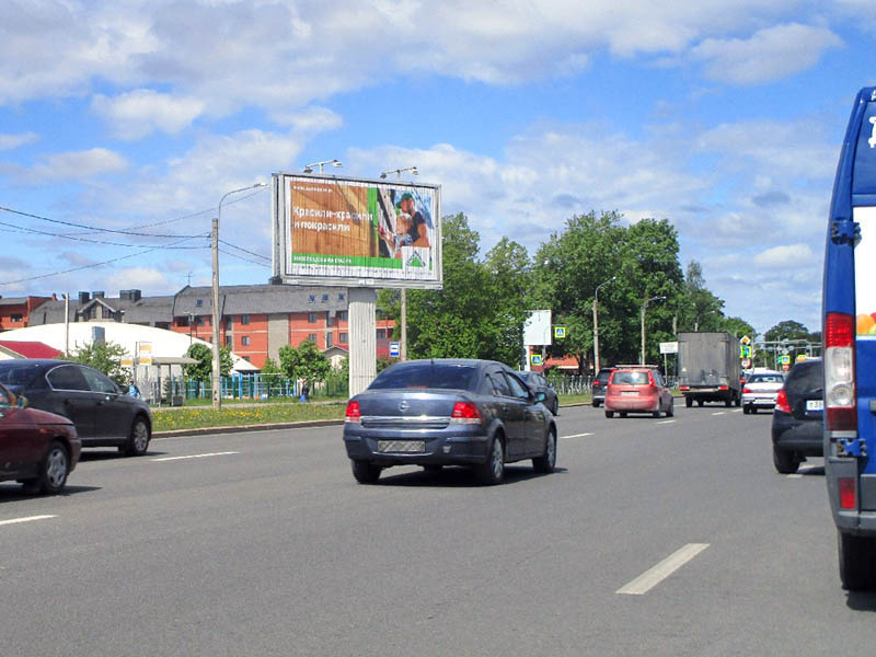 Фотография рекламного носителя, тип: Билборд 3x6, адрес: Выборгское ш., д.128, Санкт-Петербург, Россия. Сторона A11-А13 №168804