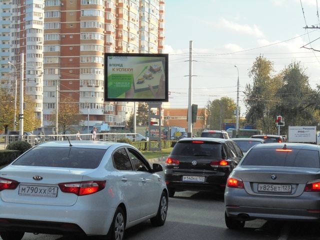 Фотография рекламного носителя, тип: Ситиборд 2.7x3.7, адрес: Тюляева ул., д.11 Х Сормовская ул., Краснодар, Краснодарский край, Россия. Сторона А1-А5 №235885