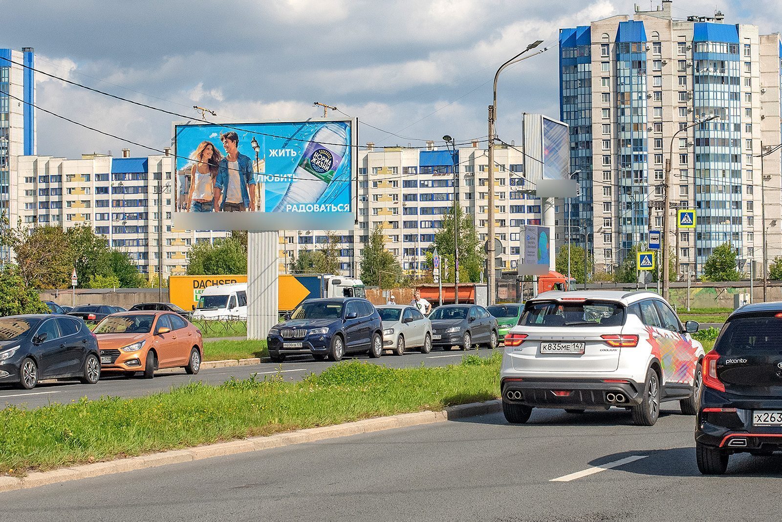 Фотография рекламного носителя, тип: Билборд 3x6, адрес: Орджоникидзе ул., д.58, корп.1 Х Витебский пр-т., Санкт-Петербург, Россия. Сторона B №1094474