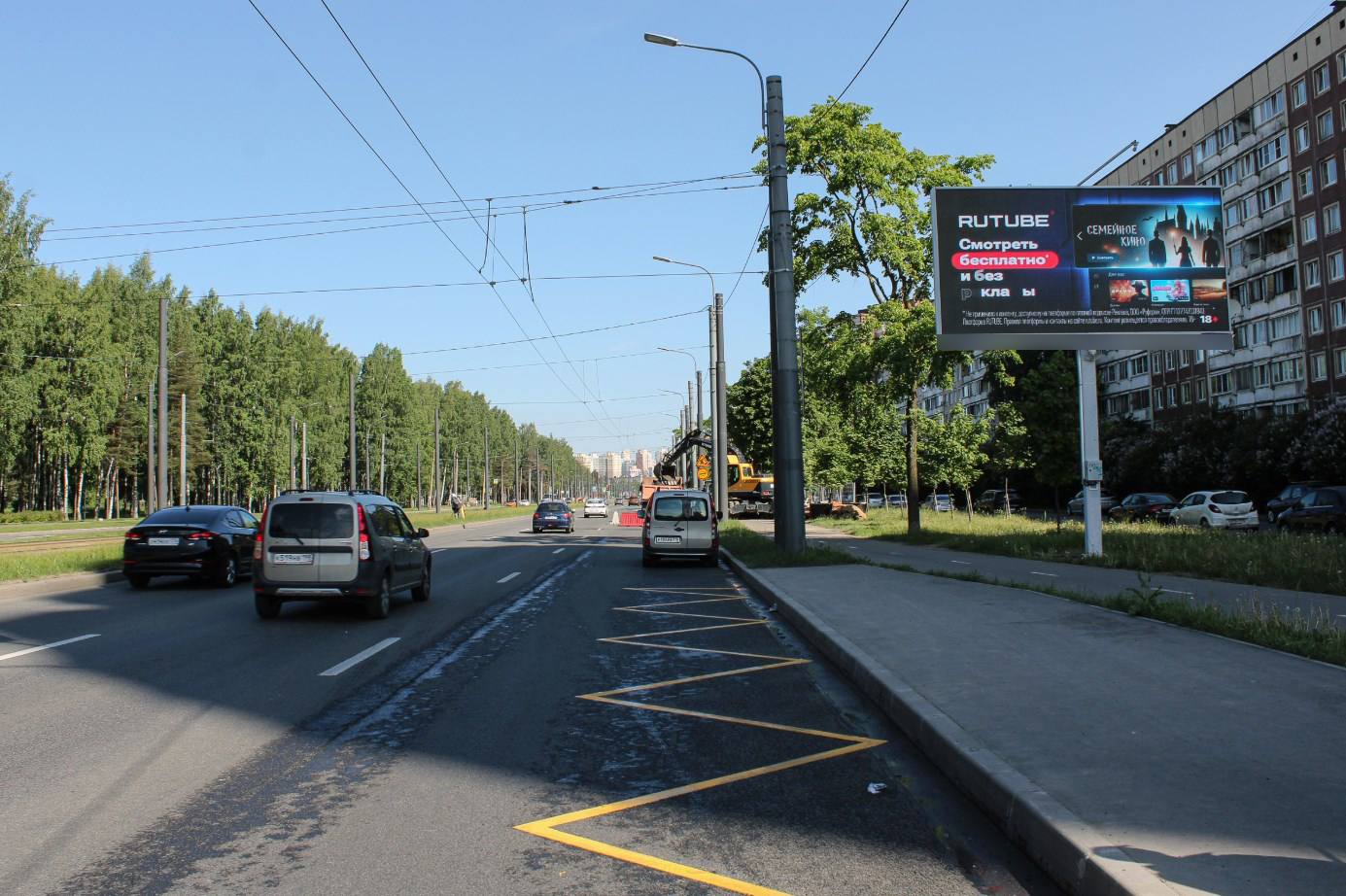 Фотография рекламного носителя, тип: Билборд 3x6, адрес: Тихорецкий пр-т., д.25, корп.1, Санкт-Петербург, Россия. Сторона А1 №388785