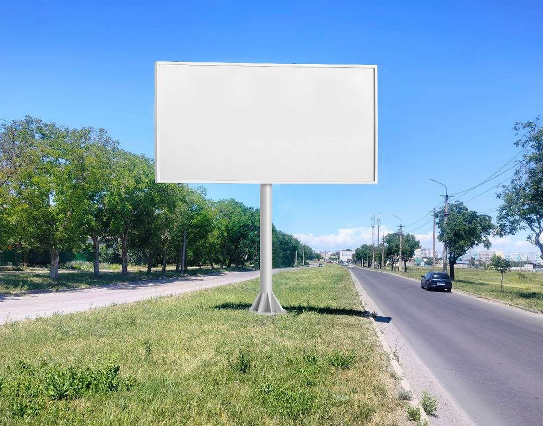 Фотография рекламного носителя, тип: Билборд 3x6, адрес: ул. Олимпийская со стороны дома 126 (на разделительной полосе), Мариуполь, Донецкая область, Россия. Сторона А1 №1372568